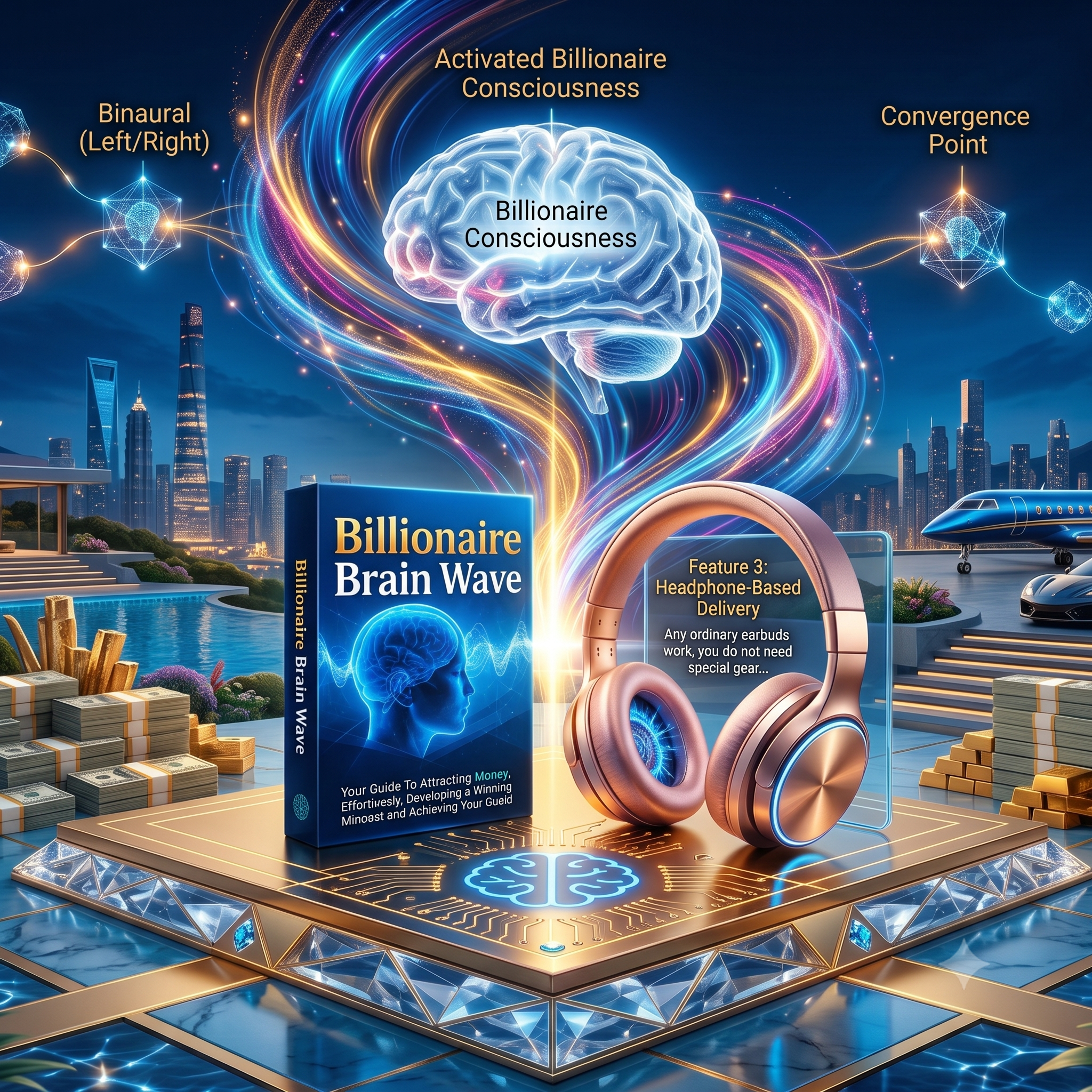 Billionaire Brain Wave headphone-based delivery